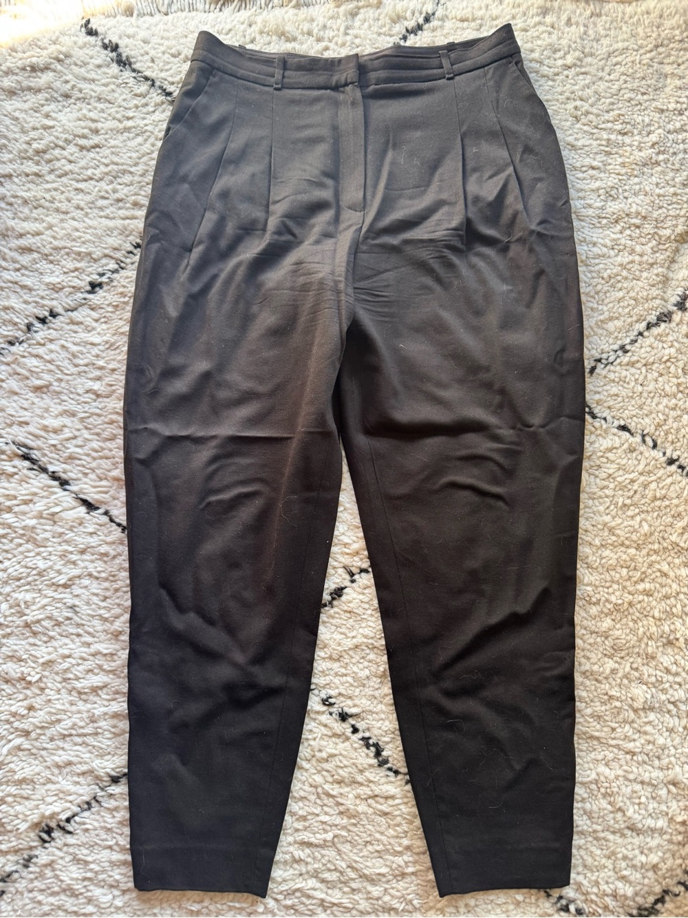 Massimo Dutti tapered brown wool pants